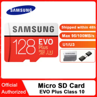 SAMSUNG New Micro SD Memory Card EVO+ 128GB 64GB 32GB 95MB/s 100MB/s C10 SDHC SDXC U1 U3 TF Card 64 G 32 G Cards 100% Original