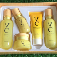 5pcs VC Vitamin C Essence Skin Care Set Moisturizing Cleansing Water BB Cream Eye Cream Anti Allergy Makeup