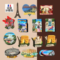 French map, tourist souvenir, refrigerator sticker