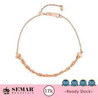 Gelang Emas Serut Elke Silk Gold 17K Semar Nusantara, Warna Rose