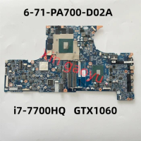 6-71-PA700-D02A Original FOR CLEVO PA70HP PA71HP PA70HS LAPTOP MOTHERBOARD WITH I7-7700 GTX1060M 6-77-PA70HP6G-D02