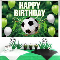 Soccer Birthday Background Soccer Stadium Boys Birthday Party Decoration Photo Background Cake Table Banner Photography Props