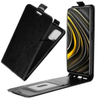 black guard on for xiaomi poco m3 case flip leather cases for poco m3 vertical wallet leather case for pocophone m3 shell shield