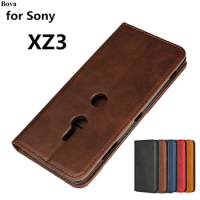 Leather Case for Sony Xperia XZ3 Sony XZ3 6.0" Card Holder Magnetic Attraction Cover Case Protective Holster Fundas Coque