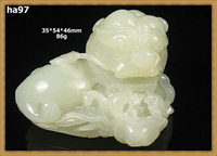 羊脂白玉 籽料和闐玉 和闐白玉 貔貅天祿螃蟹八方來財把件(非A貨退錢)-開運避邪投資增值【附鑑定書】【奇珍館】ha97