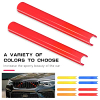 2x Front Grille Trim Strips Cover Frame Stickers For BMW E60, E61, F20, F10, F30, X3, F25 G01 G30 G20 F11 1/2/3/5 Series M 36cm
