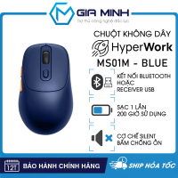 Chuột Không Dây HyperWork Silentium Mini - MS01M Blue - Dùng Được Cho Macbook - Bấm Chống Ồn - Bảo H