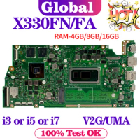 KEFU Mainboard For ASUS X330FA X330FL X330FN X330F S330F I330F K330F V330F Laptop Motherboard i3 i5 i7 4GB/8GB/16GB-RAM V2G/UMA