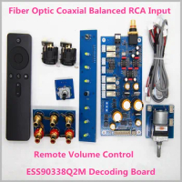 Fiber Optic Coaxial Balanced RCA Input Remote Volume Control ESS90338Q2M 9038 DAC Decoding Board For Audio Amplifier DIY