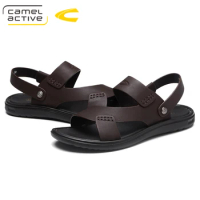 Camel Active Mens Sandals Genuine Leather Sandals Summer New Beach Men Casual Shoes Outdoor Sandals Plus Size 38-44