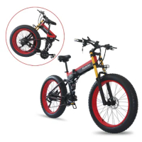 7-Speed Keteles 26x4.0 inch Fat Tire Folding E-Bike 48V 1000W Motor 13AH Lithium Battery Electric Bike with Dual Crown Fork