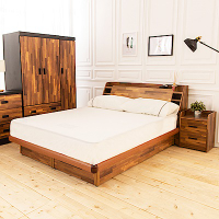 時尚屋 亞維斯5尺床箱型3件房間組-床箱+後掀床+床墊 (不含床頭櫃)