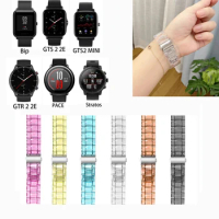 20mm 22mm Transparent Resin Watch Strap Band for Huami Amazfit Bip U S lite GTS 2 GTR 42mm 47mm Wrist band for Amazfit PACE GTR2