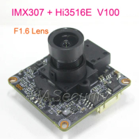 IPC 1080P ,H.265 1/2.8" SONY STARVIS IMX307 CMOS sensor + Hi3516E V100 ,IP camera PCB board module +LAN cable +M12 LENs +IRC