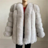 Hot Sale New Haining Fox Fur Grass Coat 2024 Winter Fox Fur Grass Coat for Women and Youth