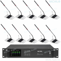 MiCWL Rechargeable Digital Wireless Desktop Gooseneck Microphone Conference Meeting Room System A10M-A106