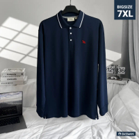 ÁO POLO TAY DÀI BIGSIZE (80kg - 150kg) Màu Xanh Đen Thêu Gấu, Chuẩn Phom Bigsize - GASIMAN