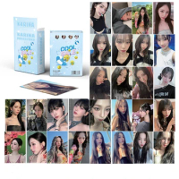 KPOP KARINA Album PhotoCard 50 Pieces 3-inch Round Corner LOMO Card Postcards KARINA Fans Collection Gifts Star Surrounding