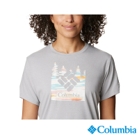 【Columbia 哥倫比亞 官方旗艦】女款-Sun Trek™UPF50快排短袖上衣-灰色(UAR21910GYHF)