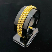 Gelang model rantai jam tangan | perak murni di lapis emas