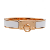 HERMES 愛馬仕 Clic Anneau 手環(玫瑰金白色)