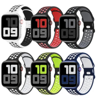6 Pack Sport Band for Apple Watch 49mm 45mm 42mm 41mm 44 40mm 38mm Soft Silicone Breathable Strap iWatch Series 9 8 7 3 SE Ultra