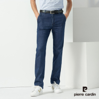 Pierre Cardin皮爾卡登 男款 彈性平口牛仔休閒長褲-藍色(5237877-38)