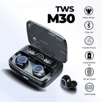 New M30 TWS Bluetooth 5.3 Headphones LED Display Wireless Earphones With Microphone 9D Stereo Sports Waterproof Earbuds Headsets
