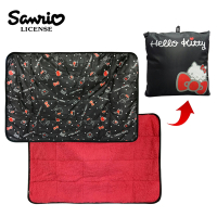 日本正版 凱蒂貓 摺疊毛毯 附收納袋 披肩毛毯 冷氣毯 毯子 毛毯 Hello Kitty 三麗鷗 Sanrio - 101711