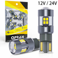 2pcs Super Bright LED T10 W5W Socket Car Light Canbus Error Free 12V 24V For Truck ATV Auto Interior Bulb Parking DRL Lamp White