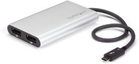 [4美國直購] StarTech TB32DP2T 轉接器 Thunderbolt 3 轉雙 DP 1.2 DisplayPort 雷電3認證 4K 60Hz 適 Mac MacBook Window
