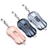 Portable Keychain Power Bank Mini Type-C Keychain Smartphone Charger Durable 1500mAh Emergency Phone Charger Type-C Powerbank
