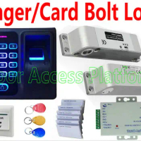 Fingerprint+Password Standalone access controller machine,Door Control Electric Surface mounted Bolt Lock Door power EM ID card