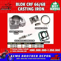 BLOK CRF BRT BORE UP 198 CC DAN 210 CC PISTON 66MM DAN 68MM GRATIS BUSI RACING ORIGINAL BRT 68 MENTA