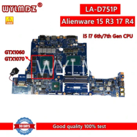 LA-D751P i5/I7 6th 7th CPU GTX1060/GTX1070 Notebook Mainboard For DELL Alienware 15 R3 17 R4 Laptop Motherboard 100% Tested OK