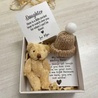 Small Pocket Teddy Bear Mini Plush Bears Little Pocket Bears With Inspirational Gift Cards Party Gift For Daughter