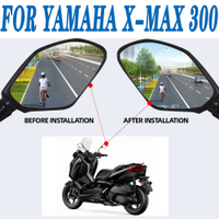 สำหรับ YAMAHA XMAX X-MAX 300 XMAX300อุปกรณ์มอเตอร์ไซค์กระจกมองหลังกระจกนูนเพิ่มมุมมองวิสัยทัศน์กระจกมองข้างเลนส์