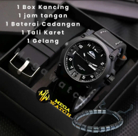 Bisa COD Jam Tangan Pria Fashion Quicksilv*r Tanggal Hari On + Strap Rubber