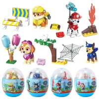 Genuine Claw Patrol Action Doll Twisting Egg Mini Chase Marshall Skye LEGO Compatible PAW Patrol with Building Block Variety Toy