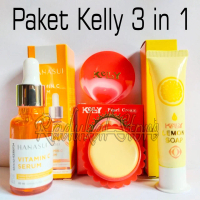 Paket Hemat Kelly 3in1 - Cream Kelly 5gr + Kelly Lemon 15gr + Serum Hanasui Vitamin C untuk Wajah - 