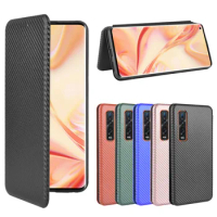 Carbon Fiber PC+TPU Luxury Flip leather Phone case For OPPO Find X2 Pro Case For OPPO Find X2 X 2 Pro Lite Neo Case Cover