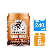 【金車/伯朗】曼特寧風味咖啡(240mlx6入/組)