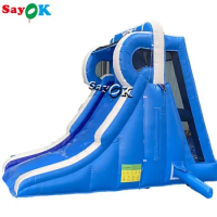 SAYOK 5m Inflatable Water Slide House Playground Inflatable Water Slide with Climbing Wall for Kids Backyard Rental Business