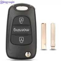 jingyuqin Remote Car Folding Key Case Cover Shell Fob for Kia Rio 3 Picanto Ceed Cerato Sportage K2 K3 K5 Soul Hyundai Morning