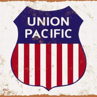 PaBoe 8 x 12 METAL SIGN - Union Pacific Railroad - Vintage Bar Wall Decorative