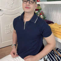 LALAHOUSE Áo Polo Cổ Chữ V - Vải CVC Cotton Fome Reguler FIT  - Thấm Hút Mồ Hôi Tốt
