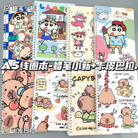 Buku Nota Capybara, Reka Bentuk Shin-chan Krayon Comel, Saiz A5, Pelajar, Dilapisi Tebal, Ins Jurnal