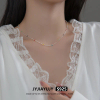 สร้อยคอเงินแท้ S925 JYJIAYUJY 100% ทั้งตัว ดีไซน์ถั่วหลากสี คุณภาพสูง ทันสมัย ไม่ก่อให้เกิดอาการแพ้ 