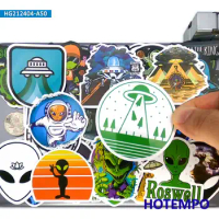 20/30/50PCS Retro Aliens Stickers Space Roswell ET UFO Funny Decals for Luggage Phone Laptop Helmet Bike Car Motorcycle Sticker