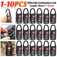 1-10PCS Portable Safe Anti-theft Combination Code Number Lock Alloy Lock Padlock Outdoor Travel Luggage Zipper Backpack Handbag